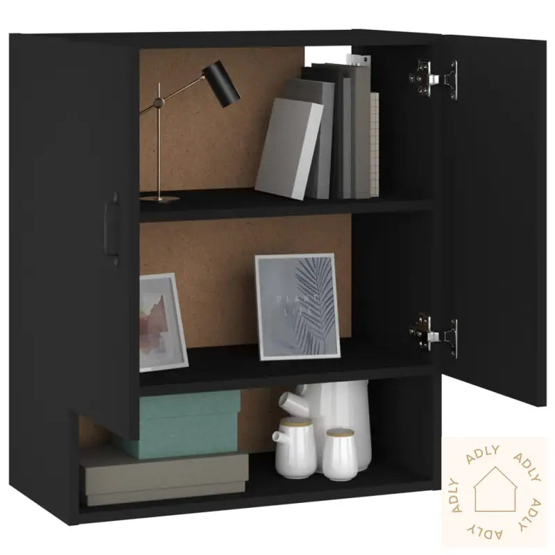 Veggskap Svart 60X31X70 Cm Konstruert Tre