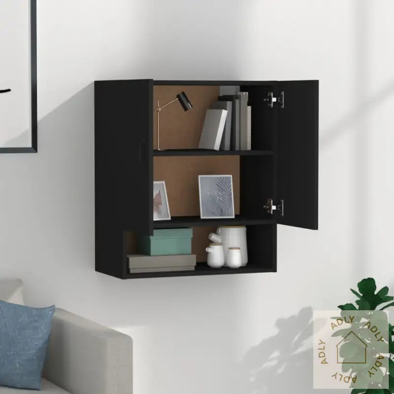 Veggskap Svart 60X31X70 Cm Konstruert Tre