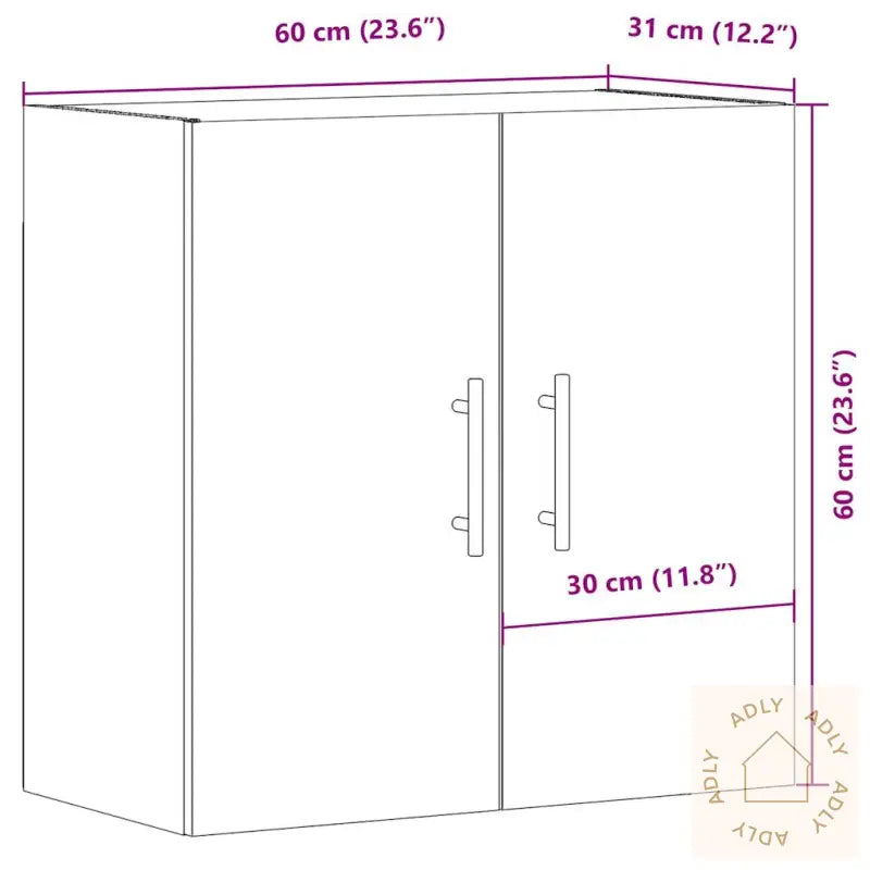 Veggskap Artisan Eik 60X31X60 Cm Konstruert Tre