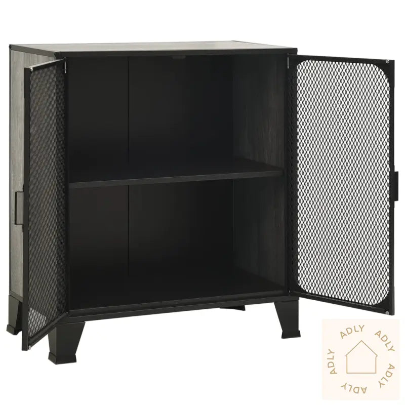 Oppbevaringsskap 2 Stk Grå 72X36X82 Cm Metall Og Mdf