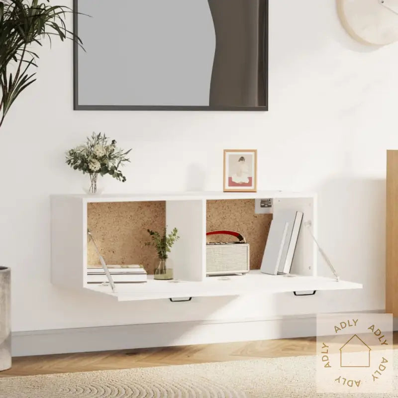 Veggskap Hvit 100X36,5X35 Cm Konstruert Tre