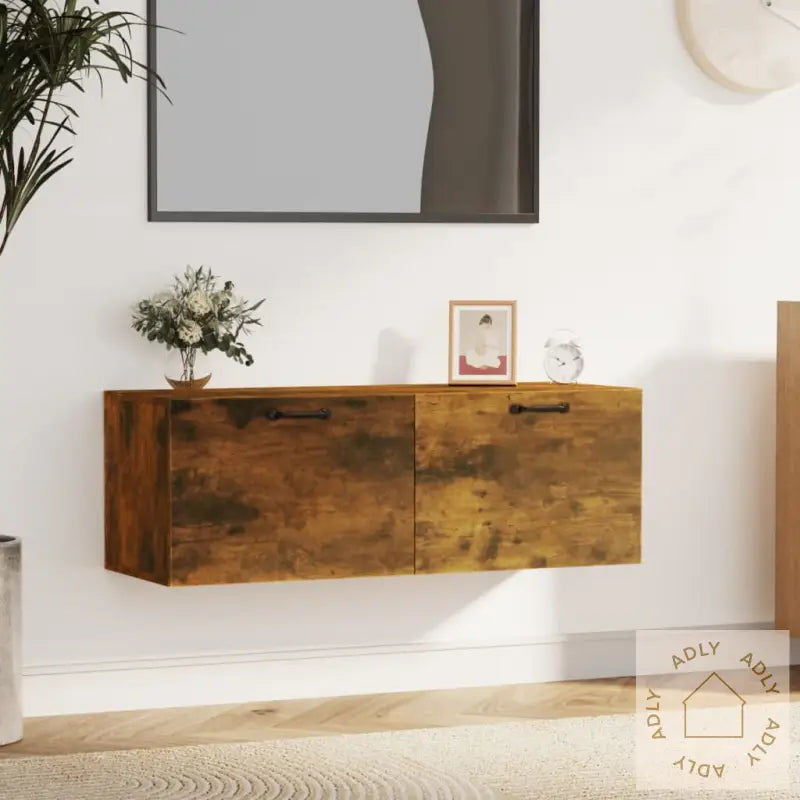 Veggskap Røkt Eik 100X36,5X35 Cm Konstruert Tre