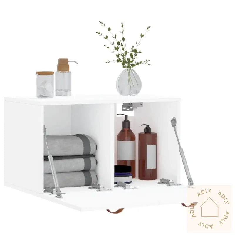 Veggskap Hvit 60X36,5X35 Cm Konstruert Tre