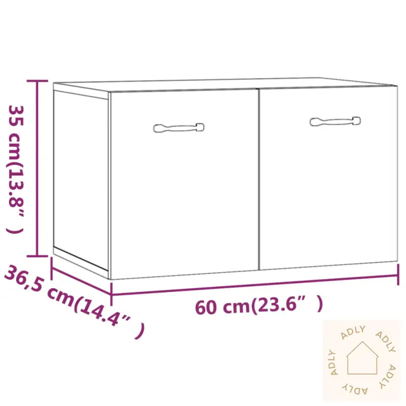 Veggskap Røkt Eik 60X36,5X35 Cm Konstruert Tre