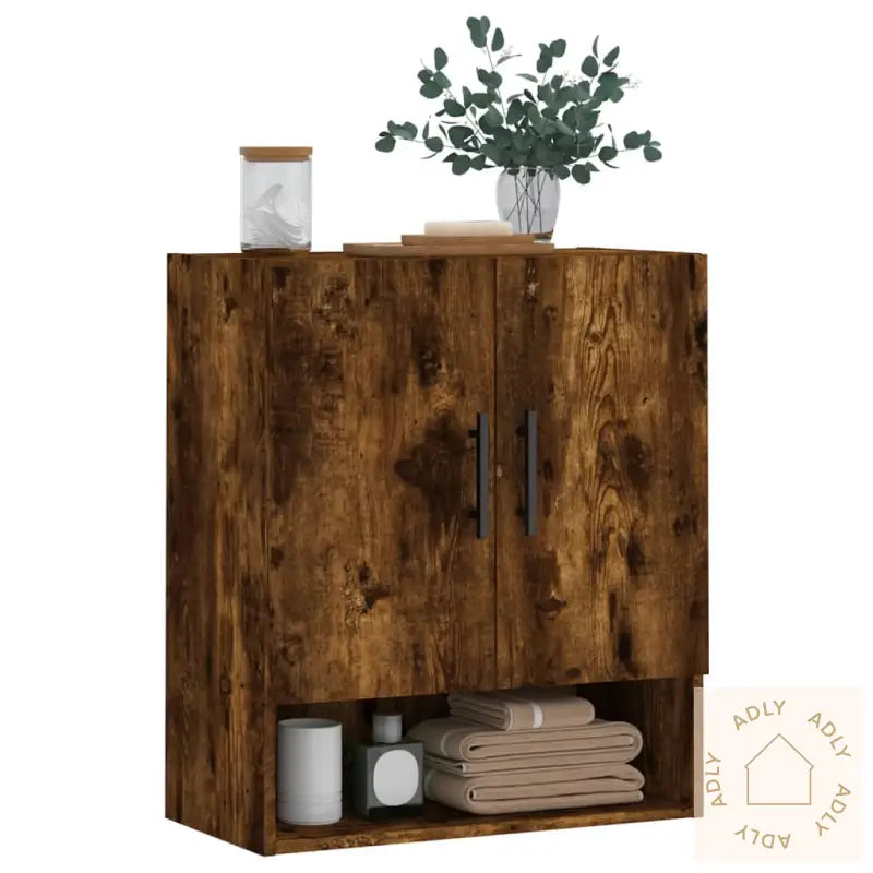 Veggskap Røkt Eik 60X31X70 Cm Konstruert Tre