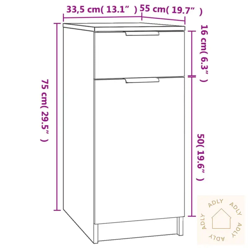 Skrivebord Svart 33,5X50X75 Cm Konstruert Tre