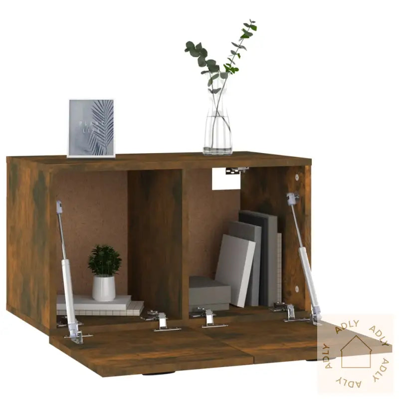 Veggskap Røkt Eik 60X36,5X35 Cm Konstruert Tre