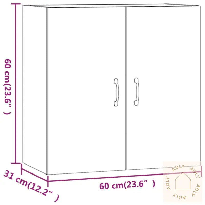 Veggskap Hvit 60X31X60 Cm Konstruert Tre