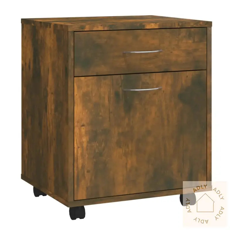 Rulleskap Røkt Eik 45X38X54 Cm Konstruert Tre