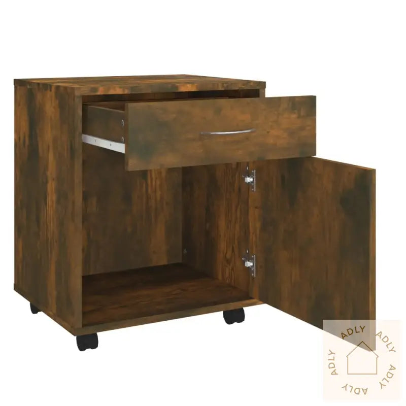 Rulleskap Røkt Eik 45X38X54 Cm Konstruert Tre