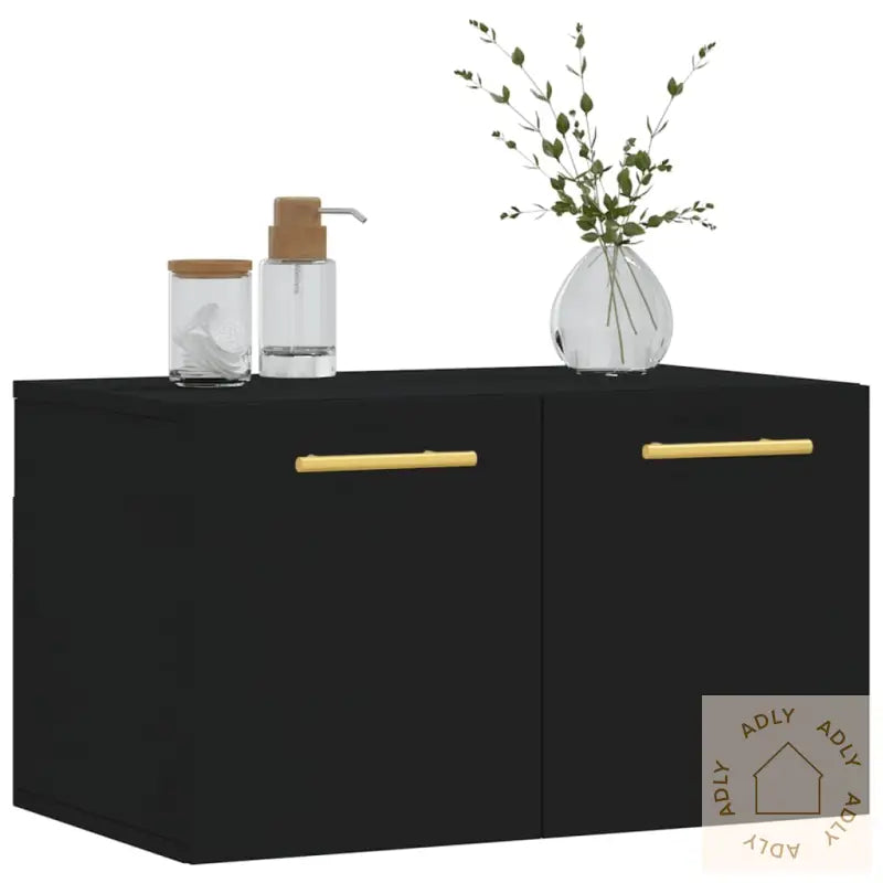 Veggskap Svart 60X36,5X35 Cm Konstruert Tre