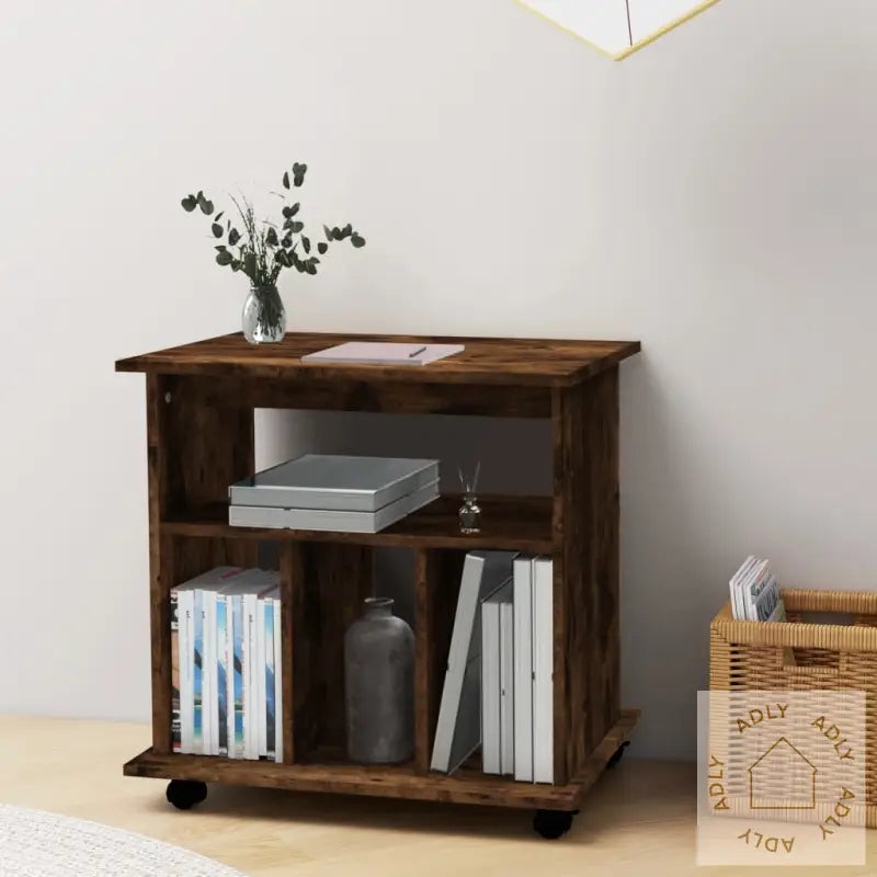 Rulleskap Røkt Eik 60X45X60 Cm Konstruert Tre