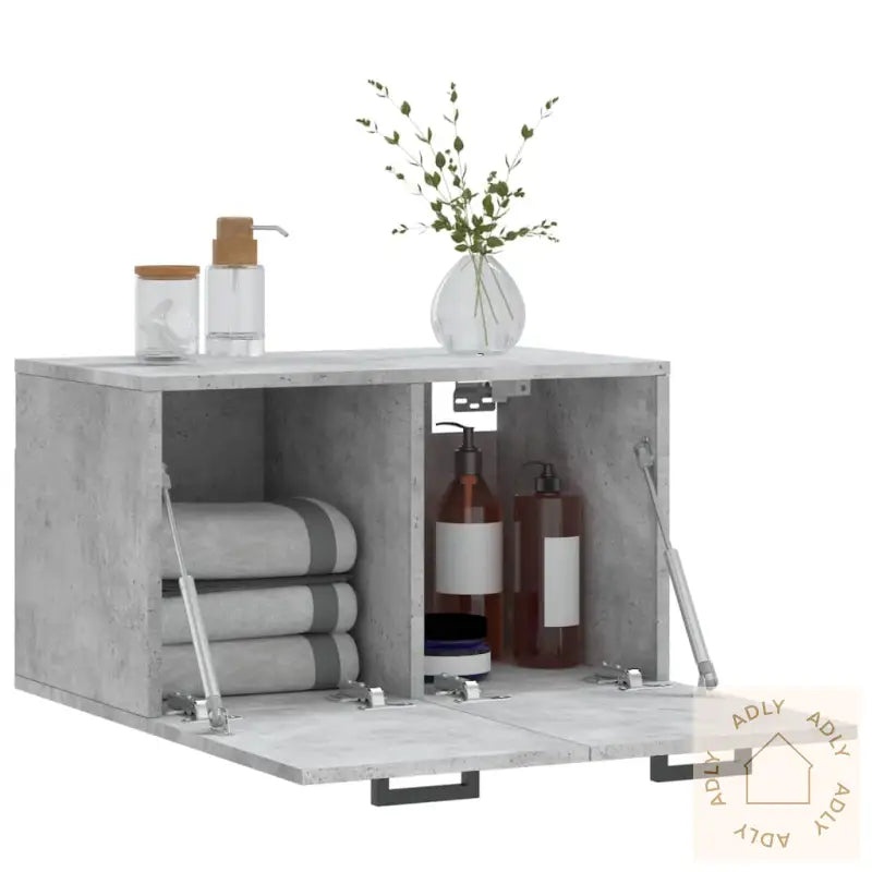 Veggskap Betonggrå 60X36,5X35 Cm Konstruert Tre