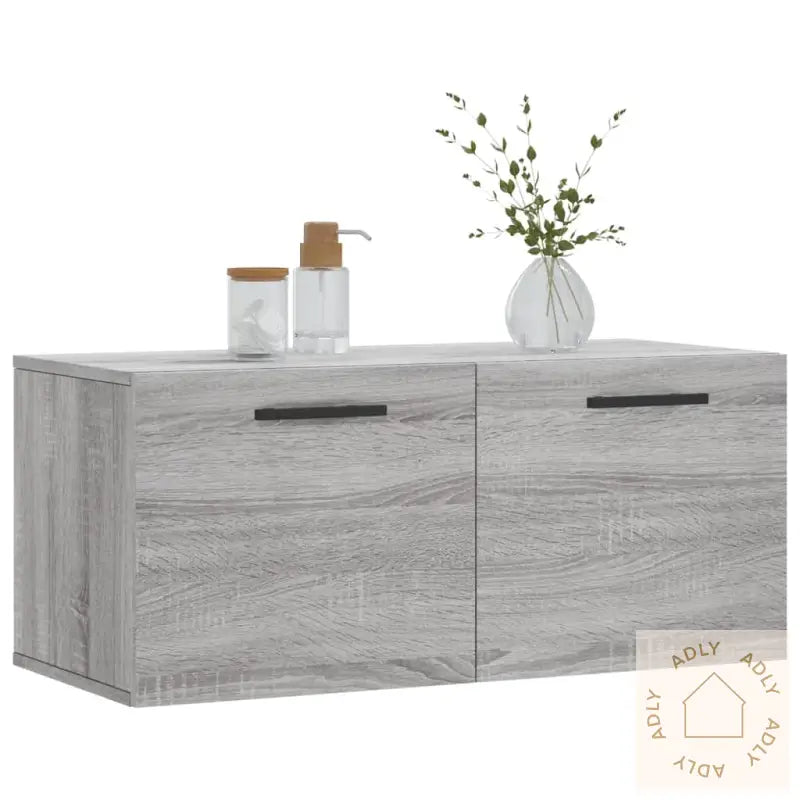 Veggskap Grå Sonoma 80X36,5X35 Cm Konstruert Tre