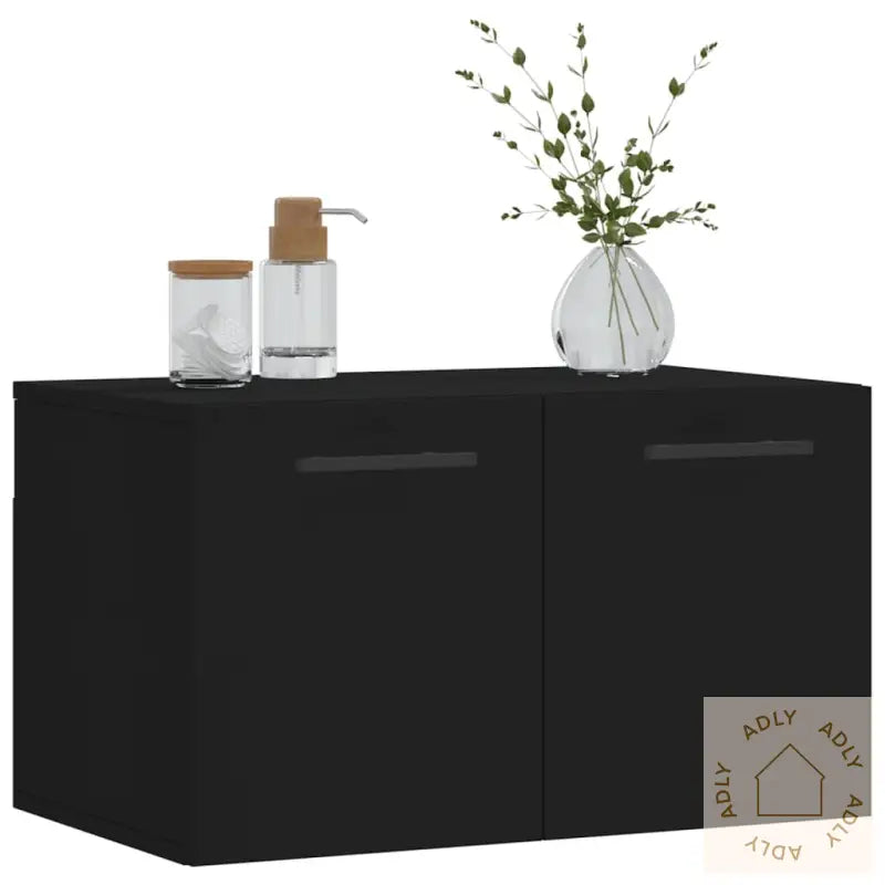 Veggskap Svart 60X36,5X35 Cm Konstruert Tre