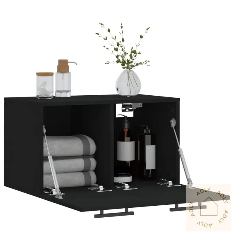 Veggskap Svart 60X36,5X35 Cm Konstruert Tre