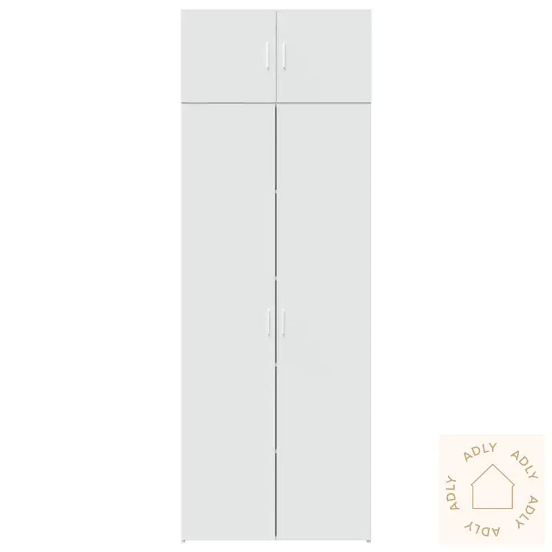 Oppbevaringsskap Hvit 80X42,5X225 Cm Konstruert Tre