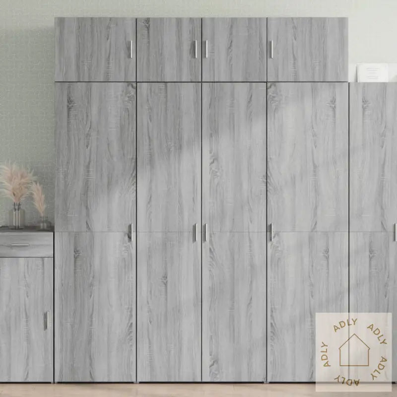 Oppbevaringsskap Grå Sonoma 80X42,5X225 Cm Konstruert Tre