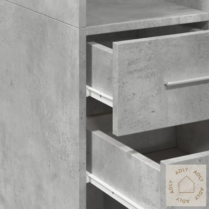 Smalt Oppbevaringsskap Betonggrå 40X42,5X225 Cm Konstruert Tre