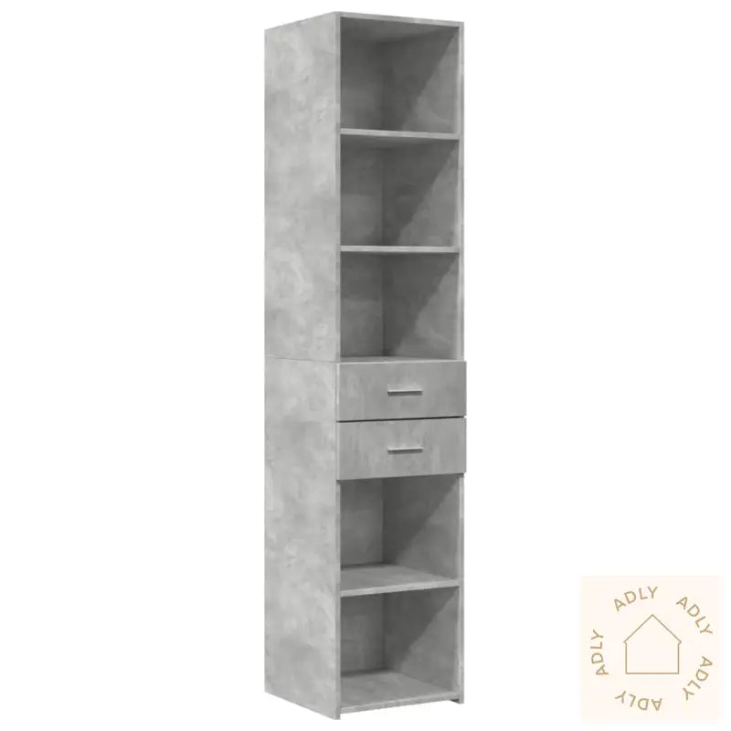 Smalt Oppbevaringsskap Betonggrå 40X42,5X225 Cm Konstruert Tre