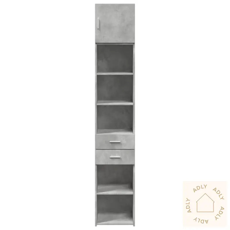 Smalt Oppbevaringsskap Betonggrå 40X42,5X225 Cm Konstruert Tre