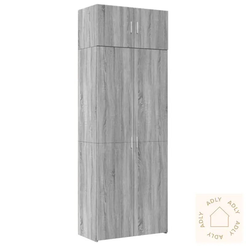 Oppbevaringsskap Grå Sonoma 80X42,5X225 Cm Konstruert Tre