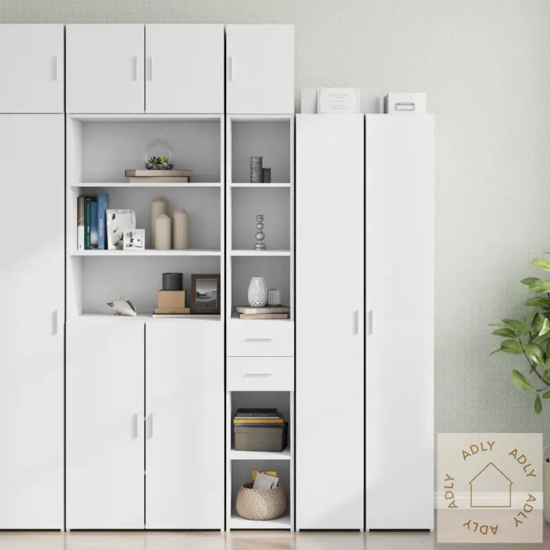 Smalt Oppbevaringsskap Hvit 30X42,5X225 Cm Konstruert Tre