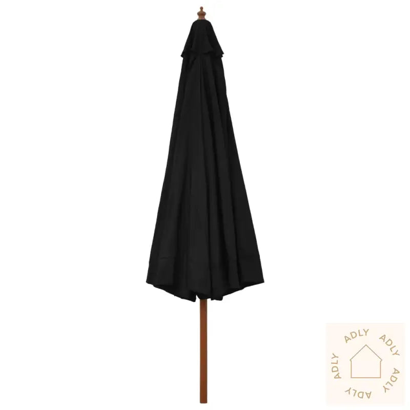 Parasoll Med Trestang 330 Cm Svart