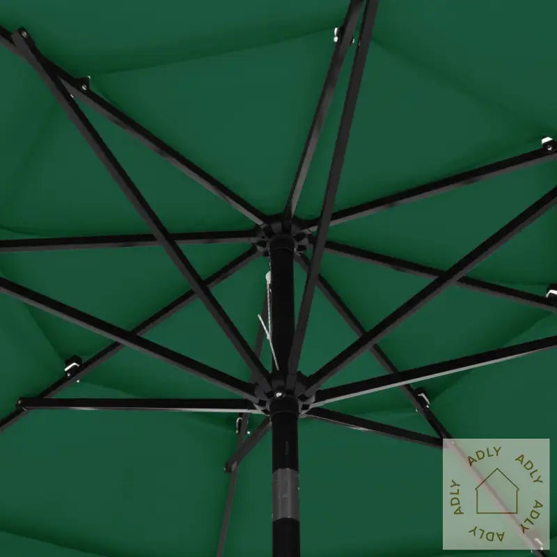 Hageparasoll Med Aluminiumsstang 3 Nivåer Grønn 3 M