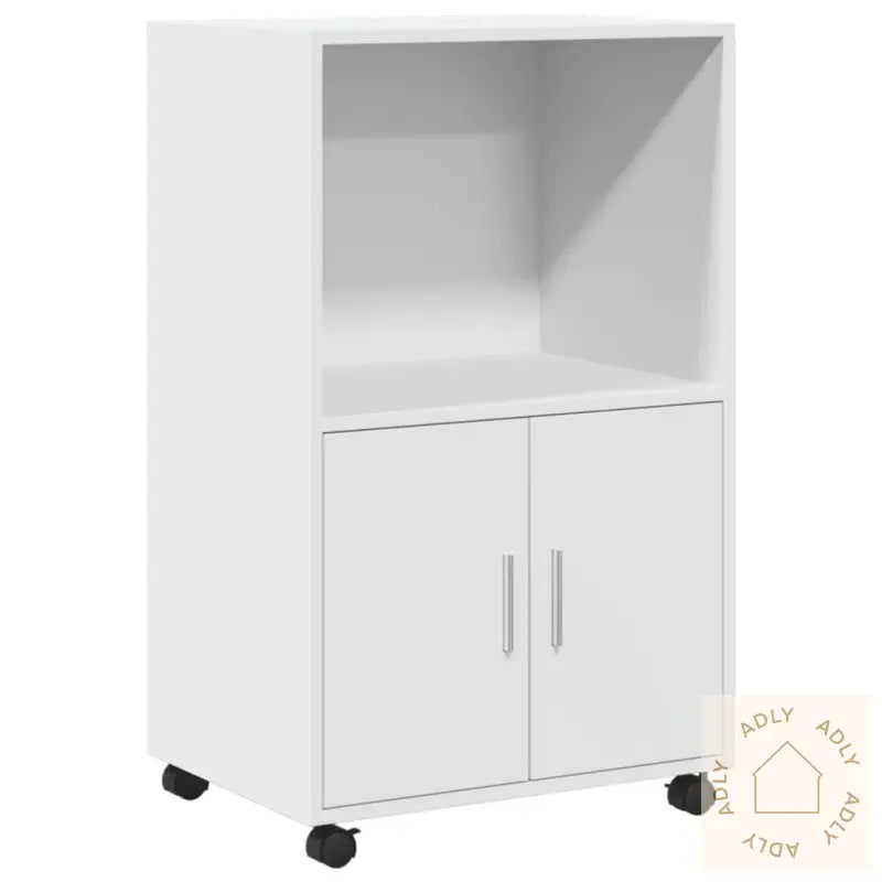 Rulleskap Hvit 55X40X91 Cm Konstruert Tre