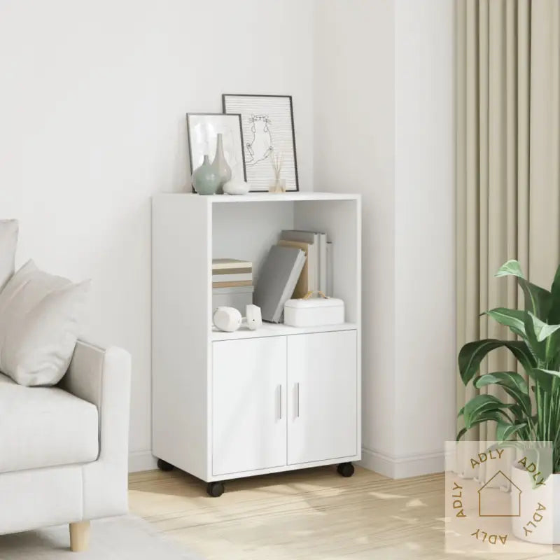 Rulleskap Hvit 55X40X91 Cm Konstruert Tre