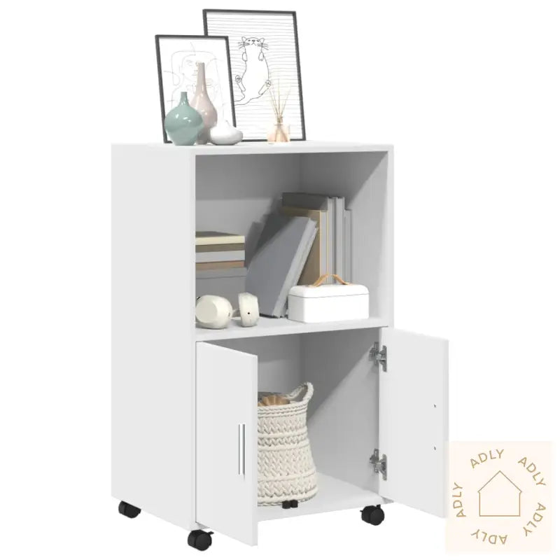 Rulleskap Hvit 55X40X91 Cm Konstruert Tre