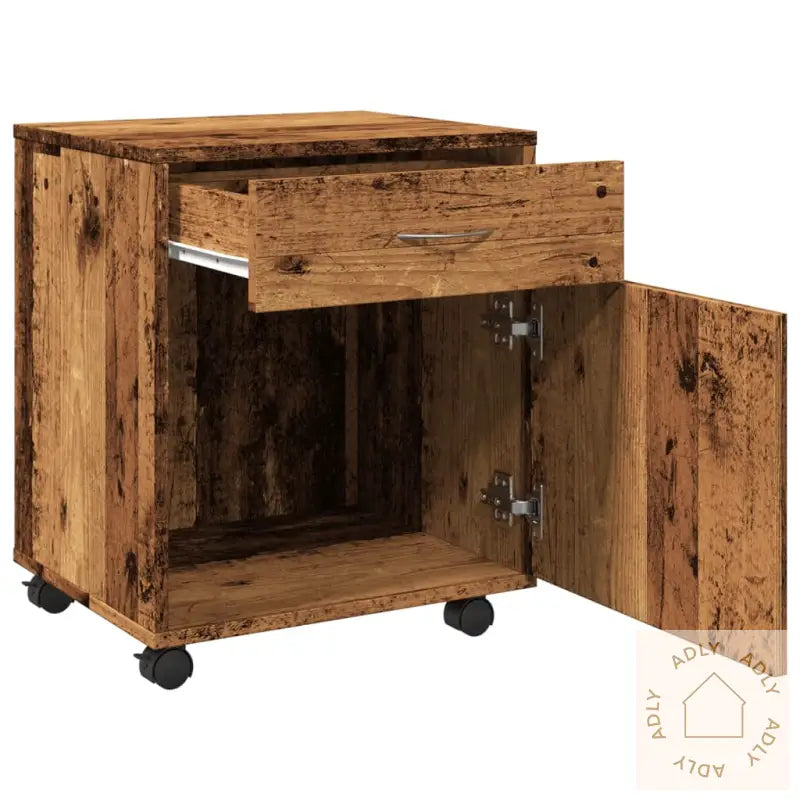 Rulleskap Gammelt Tre 45X38X54 Cm Konstruert Tre