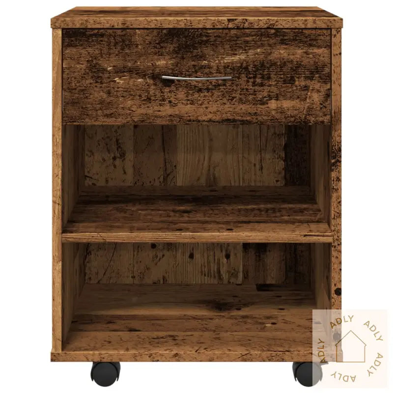 Rulleskap Gammelt Tre 46X36X59 Cm Konstruert Tre