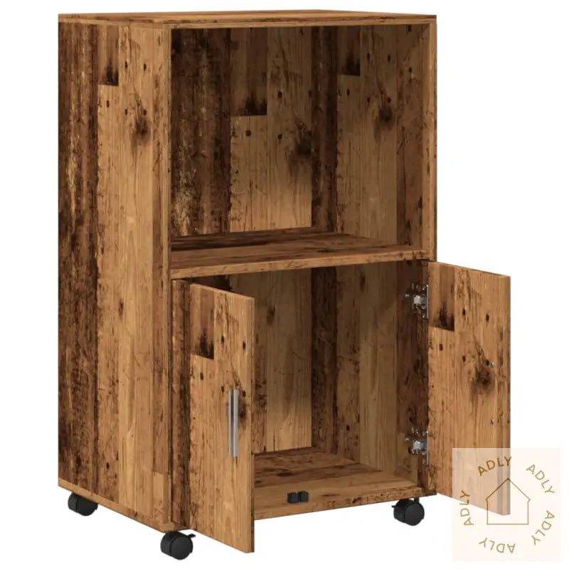 Rulleskap Gammelt Tre 55X40X91 Cm Konstruert Tre