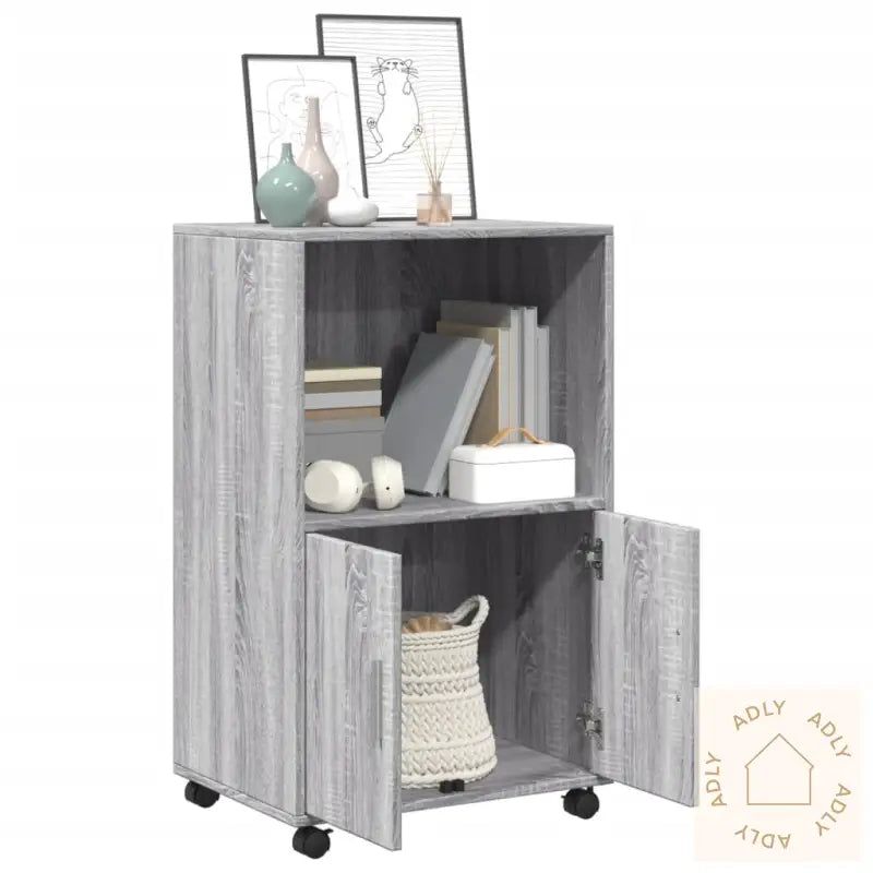 Rulleskap Grå Sonoma 55X40X91 Cm Konstruert Tre