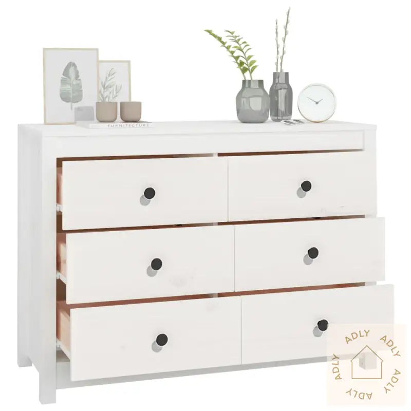 Sideskap Hvit 100X40X72 Cm Heltre Furu