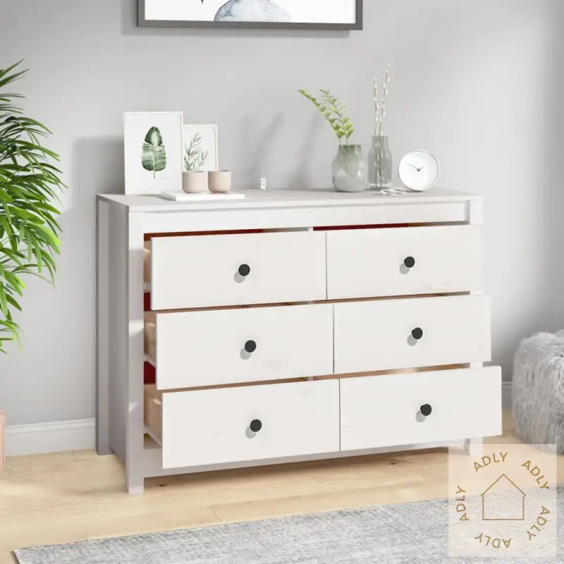 Sideskap Hvit 100X40X72 Cm Heltre Furu