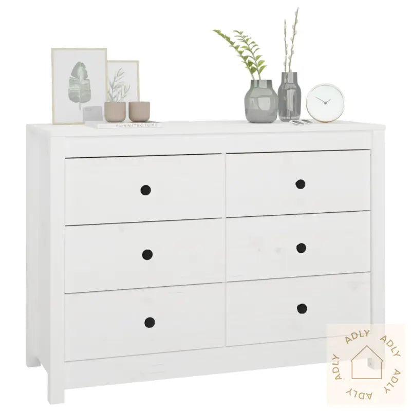 Sideskap Hvit 100X40X72 Cm Heltre Furu