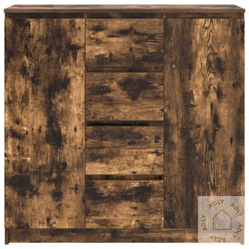 Skjenk Med Skuffer Røkt Eik 100,5X35X98,5 Cm Konstruert Tre