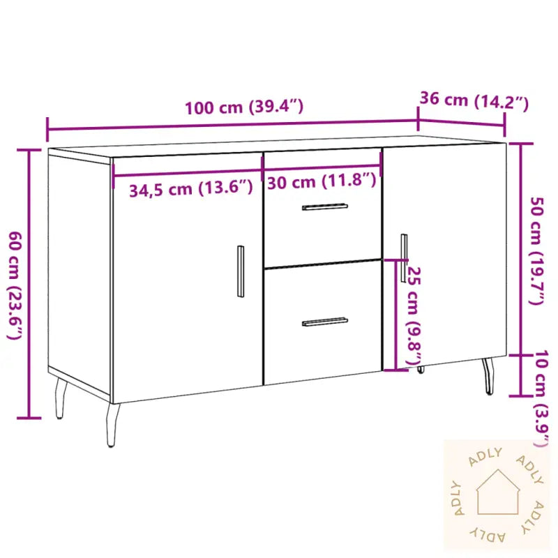 Skjenk Gammelt Tre 100X36X60 Cm Konstruert Tre