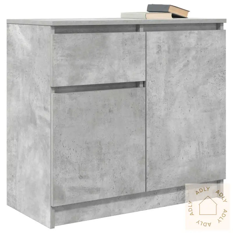 Skjenk Med Skuff Betonggrå 71X35X65 Cm Konstruert Tre