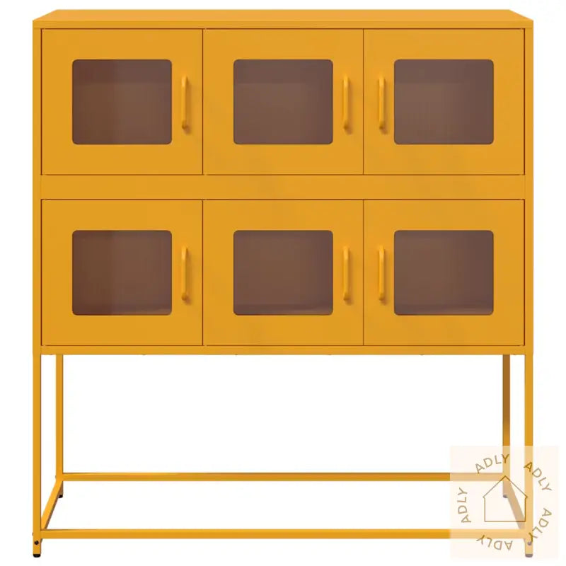 Skjenk Sennepsgul 100,5X39X107 Cm Kaldvalset Stål