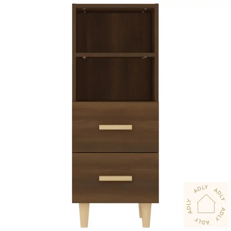 Skjenk Brun Eik 34,5X34X90 Cm Konstruert Tre