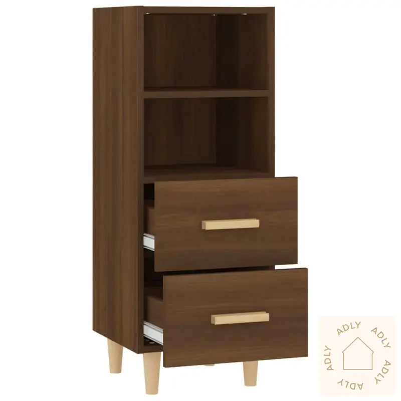 Skjenk Brun Eik 34,5X34X90 Cm Konstruert Tre