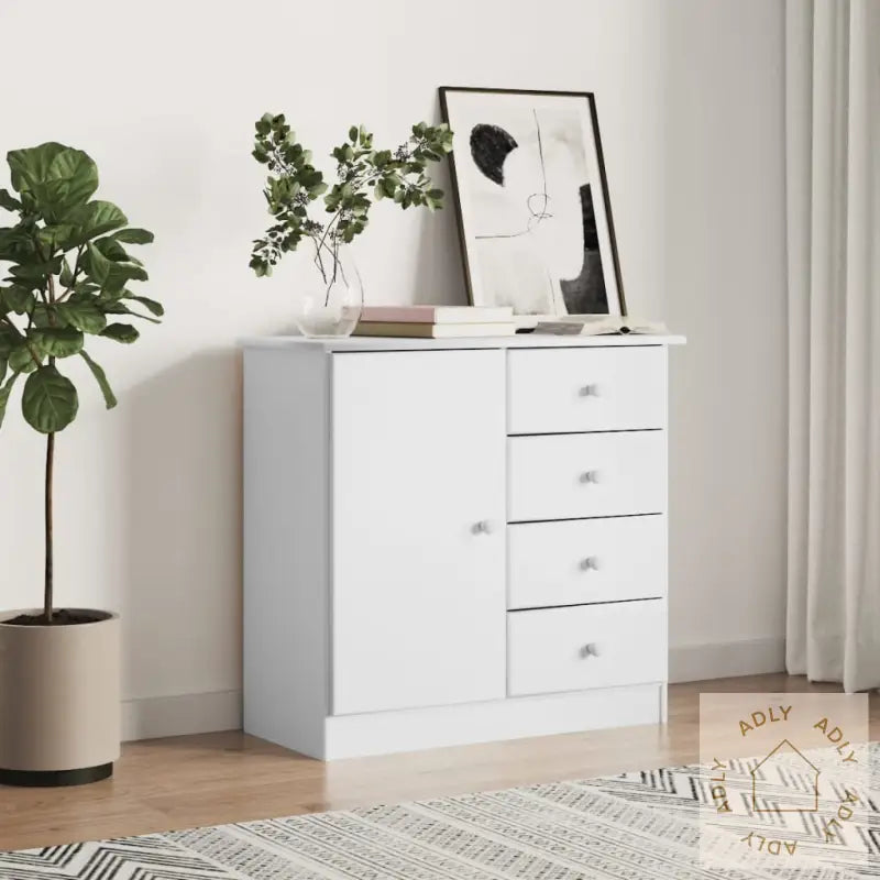 Skjenk Alta Hvit 77X35X73 Cm Heltre Furu