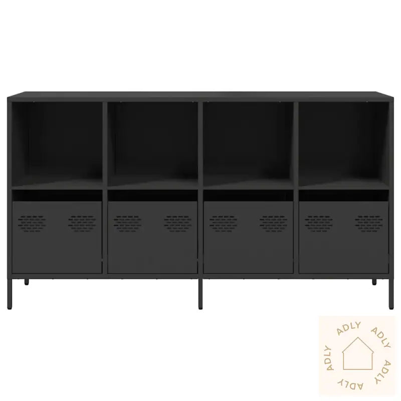Skjenk Svart 135X39X73,5 Cm Kaldvalset Stål