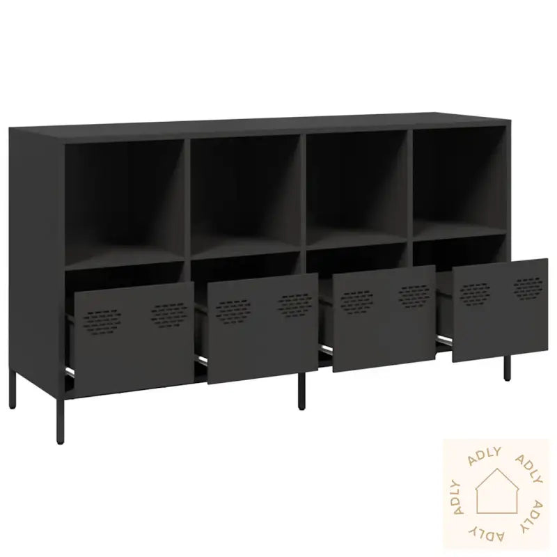 Skjenk Svart 135X39X73,5 Cm Kaldvalset Stål