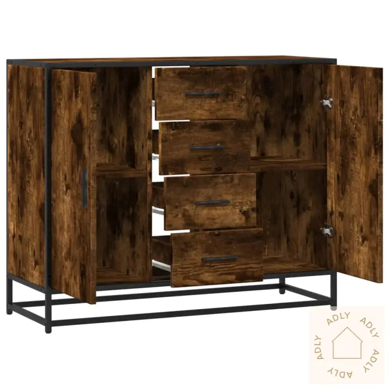 Skjenk Røkt Eik 92X35X76 Cm Konstruert Tre