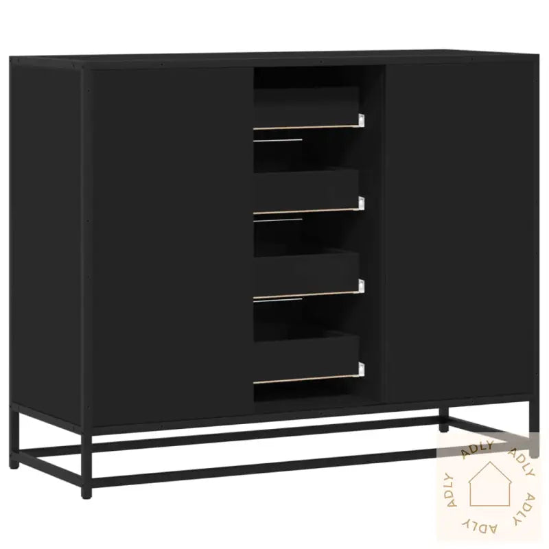 Skjenk Svart 92X35X76 Cm Konstruert Tre